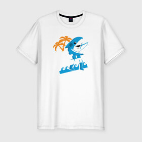 Мужская футболка премиум с принтом Делаю что хочу в Курске, 92% хлопок, 8% лайкра | приталенный силуэт, круглый вырез ворота, длина до линии бедра, короткий рукав | акула | море