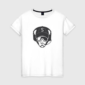 Женская футболка хлопок с принтом Схемов в Курске, 100% хлопок | прямой крой, круглый вырез горловины, длина до линии бедер, слегка спущенное плечо | @ | battlefield | logotip | схемов | ты дын тын т дын тын.youtube