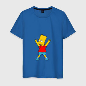Мужская футболка хлопок с принтом Барт в Курске, 100% хлопок | прямой крой, круглый вырез горловины, длина до линии бедер, слегка спущенное плечо. | Тематика изображения на принте: bart | simpson