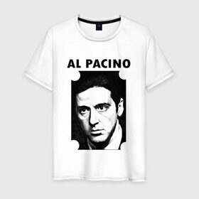 Мужская футболка хлопок с принтом Аль Пачино в Курске, 100% хлопок | прямой крой, круглый вырез горловины, длина до линии бедер, слегка спущенное плечо. | : кино | al pacino | аль пачино