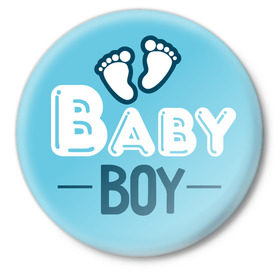Значок с принтом Boy в Курске,  металл | круглая форма, металлическая застежка в виде булавки | baby shower | boy | беременность | бэби шауэр | для беременных | мальчик | новорожденный | ножки | рождение