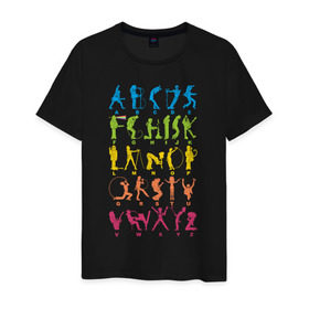 Мужская футболка хлопок с принтом Рок алфавит (без расшифровки) в Курске, 100% хлопок | прямой крой, круглый вырез горловины, длина до линии бедер, слегка спущенное плечо. | kiss | nirvana | ozzy | rock | алфавит | группы | рок