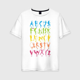 Женская футболка хлопок Oversize с принтом Рок алфавит (без расшифровки) в Курске, 100% хлопок | свободный крой, круглый ворот, спущенный рукав, длина до линии бедер
 | kiss | nirvana | ozzy | rock | алфавит | группы | рок