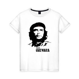 Женская футболка хлопок с принтом Эрнесто Че гевара в Курске, 100% хлопок | прямой крой, круглый вырез горловины, длина до линии бедер, слегка спущенное плечо | che guevara | революционер