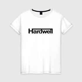 Женская футболка хлопок с принтом Hardwell в Курске, 100% хлопок | прямой крой, круглый вырез горловины, длина до линии бедер, слегка спущенное плечо | hardwell | house | хардвелл | хаус