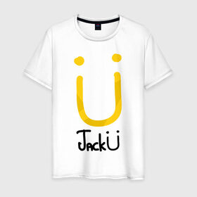 Мужская футболка хлопок с принтом Jack U в Курске, 100% хлопок | прямой крой, круглый вырез горловины, длина до линии бедер, слегка спущенное плечо. | diplo | house | jack u (diplo  skrillex) duet.jack u | skrillex