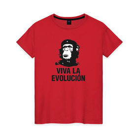 Женская футболка хлопок с принтом Че Гевара в Курске, 100% хлопок | прямой крой, круглый вырез горловины, длина до линии бедер, слегка спущенное плечо | che gevara | patriot | вождь | звезда | куба | обезяна | политик | чегевара