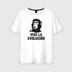Женская футболка хлопок Oversize с принтом Че Гевара в Курске, 100% хлопок | свободный крой, круглый ворот, спущенный рукав, длина до линии бедер
 | che gevara | patriot | вождь | звезда | куба | обезяна | политик | чегевара