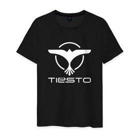 Мужская футболка хлопок с принтом Tiesto в Курске, 100% хлопок | прямой крой, круглый вырез горловины, длина до линии бедер, слегка спущенное плечо. | club life | house | tieso | tiesto (dj)   на темные основыdj