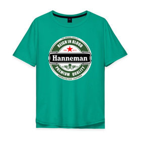 Мужская футболка хлопок Oversize с принтом Hanneman в Курске, 100% хлопок | свободный крой, круглый ворот, “спинка” длиннее передней части | Тематика изображения на принте: hannemanhanneman | slayer
