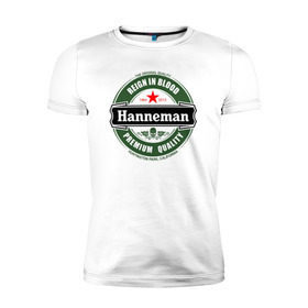 Мужская футболка премиум с принтом Hanneman в Курске, 92% хлопок, 8% лайкра | приталенный силуэт, круглый вырез ворота, длина до линии бедра, короткий рукав | hannemanhanneman | slayer