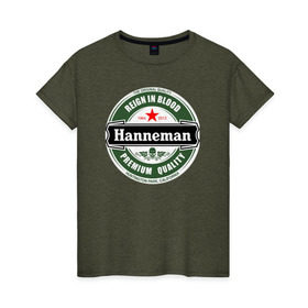 Женская футболка хлопок с принтом Hanneman в Курске, 100% хлопок | прямой крой, круглый вырез горловины, длина до линии бедер, слегка спущенное плечо | hannemanhanneman | slayer