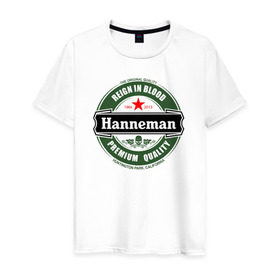 Мужская футболка хлопок с принтом Hanneman в Курске, 100% хлопок | прямой крой, круглый вырез горловины, длина до линии бедер, слегка спущенное плечо. | Тематика изображения на принте: hannemanhanneman | slayer