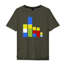 Мужская футболка хлопок Oversize с принтом Симпсоны кубики в Курске, 100% хлопок | свободный крой, круглый ворот, “спинка” длиннее передней части | the simpsons | барт | гомер | кубики | мардж | симпсоны