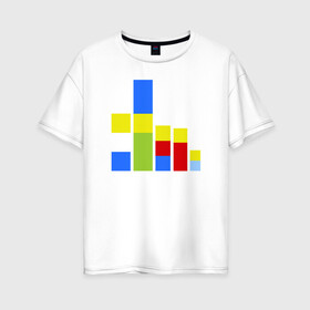Женская футболка хлопок Oversize с принтом Симпсоны кубики в Курске, 100% хлопок | свободный крой, круглый ворот, спущенный рукав, длина до линии бедер
 | the simpsons | барт | гомер | кубики | мардж | симпсоны