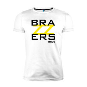 Мужская футболка премиум с принтом Brazzers Bros в Курске, 92% хлопок, 8% лайкра | приталенный силуэт, круглый вырез ворота, длина до линии бедра, короткий рукав | brazzers