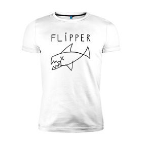 Мужская футболка премиум с принтом Flipper в Курске, 92% хлопок, 8% лайкра | приталенный силуэт, круглый вырез ворота, длина до линии бедра, короткий рукав | flipper | kurt | nirvana | курт кобейн | курта кобейна | нирвана