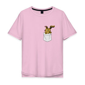 Мужская футболка хлопок Oversize с принтом Springtrap в кармане FNAF в Курске, 100% хлопок | свободный крой, круглый ворот, “спинка” длиннее передней части | fnaf | springtrap | карман | фнаф