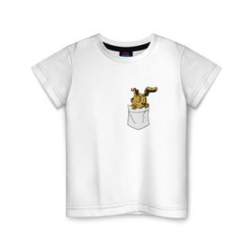 Детская футболка хлопок с принтом Springtrap в кармане FNAF в Курске, 100% хлопок | круглый вырез горловины, полуприлегающий силуэт, длина до линии бедер | Тематика изображения на принте: fnaf | springtrap | карман | фнаф