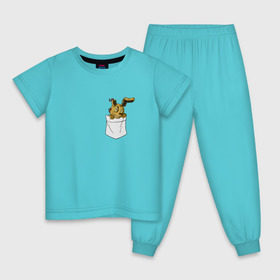 Детская пижама хлопок с принтом Springtrap в кармане FNAF в Курске, 100% хлопок |  брюки и футболка прямого кроя, без карманов, на брюках мягкая резинка на поясе и по низу штанин
 | fnaf | springtrap | карман | фнаф