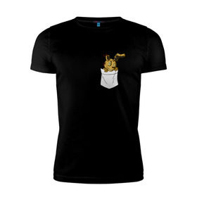 Мужская футболка премиум с принтом Springtrap в кармане FNAF в Курске, 92% хлопок, 8% лайкра | приталенный силуэт, круглый вырез ворота, длина до линии бедра, короткий рукав | Тематика изображения на принте: fnaf | springtrap | карман | фнаф
