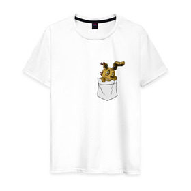 Мужская футболка хлопок с принтом Springtrap в кармане FNAF в Курске, 100% хлопок | прямой крой, круглый вырез горловины, длина до линии бедер, слегка спущенное плечо. | Тематика изображения на принте: fnaf | springtrap | карман | фнаф