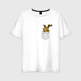 Женская футболка хлопок Oversize с принтом Springtrap в кармане FNAF в Курске, 100% хлопок | свободный крой, круглый ворот, спущенный рукав, длина до линии бедер
 | fnaf | springtrap | карман | фнаф