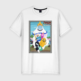 Мужская футболка премиум с принтом Adventure Time в Курске, 92% хлопок, 8% лайкра | приталенный силуэт, круглый вырез ворота, длина до линии бедра, короткий рукав | 