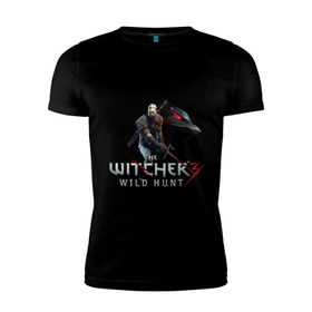 Мужская футболка премиум с принтом The Witcher 3 в Курске, 92% хлопок, 8% лайкра | приталенный силуэт, круглый вырез ворота, длина до линии бедра, короткий рукав | ведьмак