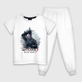 Детская пижама хлопок с принтом The Witcher 3 в Курске, 100% хлопок |  брюки и футболка прямого кроя, без карманов, на брюках мягкая резинка на поясе и по низу штанин
 | ведьмак