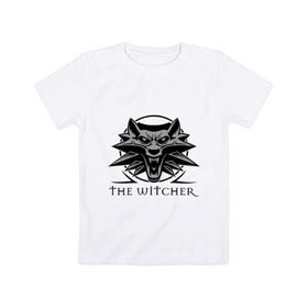 Детская футболка хлопок с принтом The Witcher 3 в Курске, 100% хлопок | круглый вырез горловины, полуприлегающий силуэт, длина до линии бедер | ведьмак