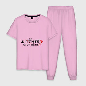 Мужская пижама хлопок с принтом The Witcher 3 в Курске, 100% хлопок | брюки и футболка прямого кроя, без карманов, на брюках мягкая резинка на поясе и по низу штанин
 | ведьмак