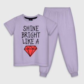 Детская пижама хлопок с принтом Shine bright like a diamond в Курске, 100% хлопок |  брюки и футболка прямого кроя, без карманов, на брюках мягкая резинка на поясе и по низу штанин
 | badgirl | diamond | rihanna | riri | rnb | umbrella | риана | рианна