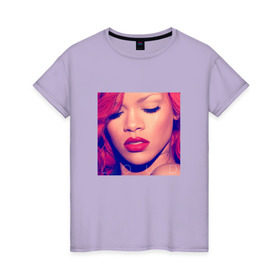 Женская футболка хлопок с принтом Rihanna в Курске, 100% хлопок | прямой крой, круглый вырез горловины, длина до линии бедер, слегка спущенное плечо | badgirl | rihanna | riri | риана | рианна | рнб