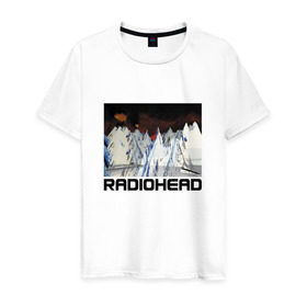 Мужская футболка хлопок с принтом Radiohead в Курске, 100% хлопок | прямой крой, круглый вырез горловины, длина до линии бедер, слегка спущенное плечо. | Тематика изображения на принте: creep | emi | radiohead | rok