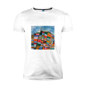Мужская футболка премиум с принтом Radiohead в Курске, 92% хлопок, 8% лайкра | приталенный силуэт, круглый вырез ворота, длина до линии бедра, короткий рукав | Тематика изображения на принте: creep | emi | radiohead | rok