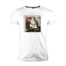 Мужская футболка премиум с принтом Viva La Vida в Курске, 92% хлопок, 8% лайкра | приталенный силуэт, круглый вырез ворота, длина до линии бедра, короткий рукав | coldplay | ghost stories | mylo xyloto | parachutes