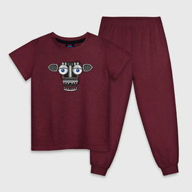 Детская пижама хлопок с принтом Endoskeleton FNAF в Курске, 100% хлопок |  брюки и футболка прямого кроя, без карманов, на брюках мягкая резинка на поясе и по низу штанин
 | endoskeleton | fnaf | фнаф