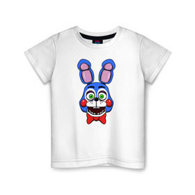 Детская футболка хлопок с принтом Toy Bonnie FNAF в Курске, 100% хлопок | круглый вырез горловины, полуприлегающий силуэт, длина до линии бедер | Тематика изображения на принте: @ | fnaf | toy bonnie | фнаф