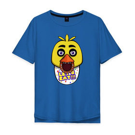 Мужская футболка хлопок Oversize с принтом Chica FNAF в Курске, 100% хлопок | свободный крой, круглый ворот, “спинка” длиннее передней части | 5 ночей с фредди | chica | fnaf | фнаф