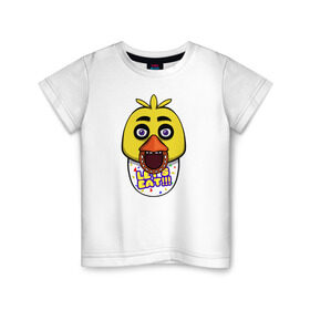 Детская футболка хлопок с принтом Chica FNAF в Курске, 100% хлопок | круглый вырез горловины, полуприлегающий силуэт, длина до линии бедер | 5 ночей с фредди | chica | fnaf | фнаф