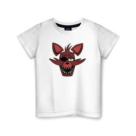 Детская футболка хлопок с принтом Foxy FNAF в Курске, 100% хлопок | круглый вырез горловины, полуприлегающий силуэт, длина до линии бедер | 5 ночей с фредди | fnaf | foxy | фнаф