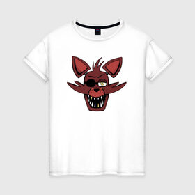 Женская футболка хлопок с принтом Foxy FNAF в Курске, 100% хлопок | прямой крой, круглый вырез горловины, длина до линии бедер, слегка спущенное плечо | 5 ночей с фредди | fnaf | foxy | фнаф