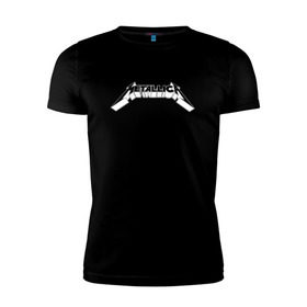 Мужская футболка премиум с принтом Логотип Metallica (old) в Курске, 92% хлопок, 8% лайкра | приталенный силуэт, круглый вырез ворота, длина до линии бедра, короткий рукав | металлика