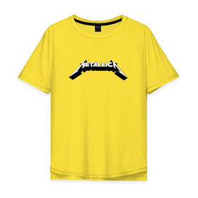 Мужская футболка хлопок Oversize с принтом Логотип Metallica (old logo) в Курске, 100% хлопок | свободный крой, круглый ворот, “спинка” длиннее передней части | Тематика изображения на принте: 