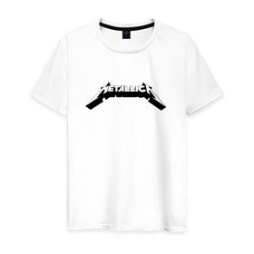 Мужская футболка хлопок с принтом Логотип Metallica (old logo) в Курске, 100% хлопок | прямой крой, круглый вырез горловины, длина до линии бедер, слегка спущенное плечо. | Тематика изображения на принте: 