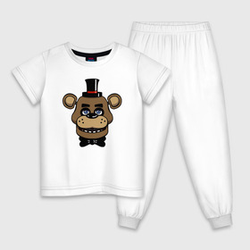 Детская пижама хлопок с принтом Freddy FNAF в Курске, 100% хлопок |  брюки и футболка прямого кроя, без карманов, на брюках мягкая резинка на поясе и по низу штанин
 | fnaf | freddy | фнаф