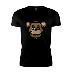 Мужская футболка премиум с принтом Freddy FNAF в Курске, 92% хлопок, 8% лайкра | приталенный силуэт, круглый вырез ворота, длина до линии бедра, короткий рукав | fnaf | freddy | фнаф