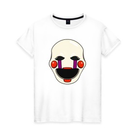 Женская футболка хлопок с принтом Puppet FNAF Марионетка в Курске, 100% хлопок | прямой крой, круглый вырез горловины, длина до линии бедер, слегка спущенное плечо | fnaf | puppet | фнаф