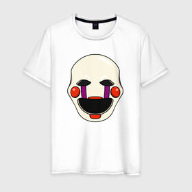 Мужская футболка хлопок с принтом Puppet FNAF Марионетка в Курске, 100% хлопок | прямой крой, круглый вырез горловины, длина до линии бедер, слегка спущенное плечо. | fnaf | puppet | фнаф